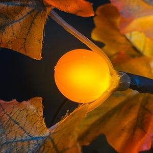 2-Pack 18-Inch Prelit Maple Trees Fall Decoration, 48 Pumpkin LEDs with Timer, Battery-Operated Bendable Twigs, Cozy Decor for Table Mantle Thanksgiving Indoor Outdoor