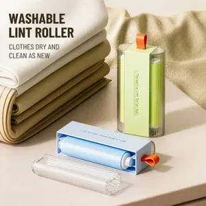 Reusable Washable Lint Remover Portable Sticky Roller Pet Hair Cleaner for Clothes Sofa Fabric Carpet Dust Remover Easy Rinse No Residue No Refill Eco Friendly Compact Size for Home Travel Use