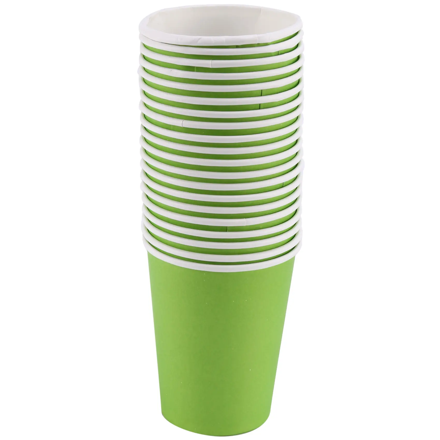 Disposable Cups - 20 Pcs 9oz Plain Solid Green Single-Use Paper Cups, Sports & Outdoor Disposable Tableware for Outdoor Events, Gym Use, All Occasions, Pack, Solid Colour, Gym Users, Brand-New