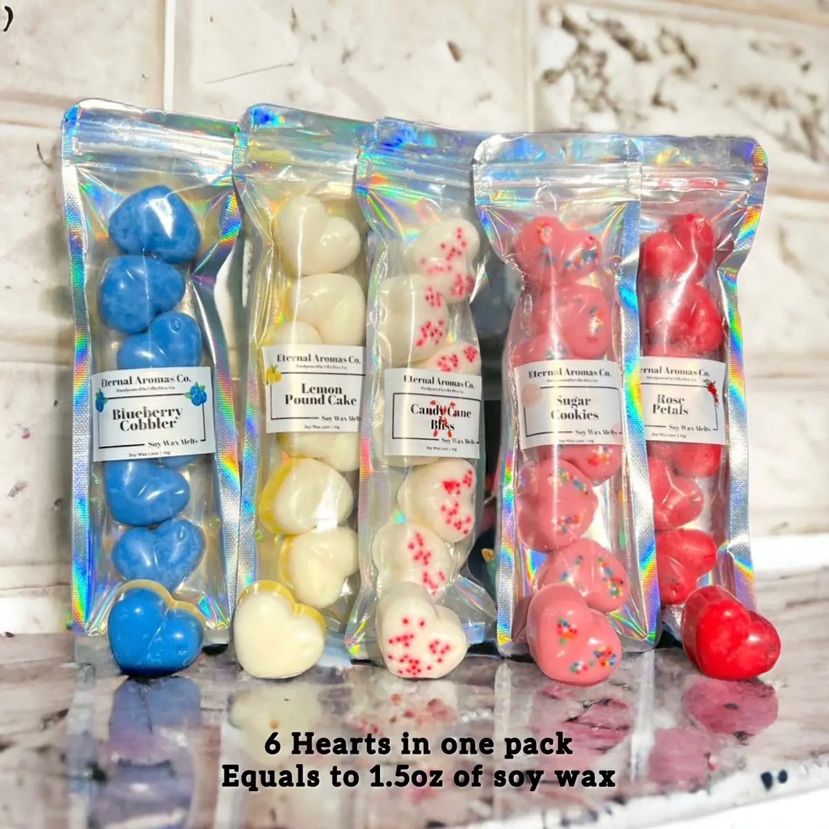 1.5oz Bag Heart Wax Melts | PICK YOUR SCENT | Wax Melt Tarts | Sample Size Wax Melts | Heart Wax Melts Gift