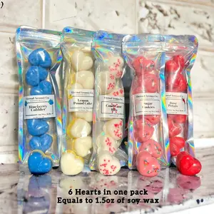 1.5oz Bag Heart Wax Melts | PICK YOUR SCENT | Wax Melt Tarts | Sample Size Wax Melts | Heart Wax Melts Gift