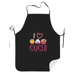 Anime Lover Asian Cuisine Fast Food Camping Barbecue Restaurant Chef Print Adjustable Cooking Apron Unisex for Home Use