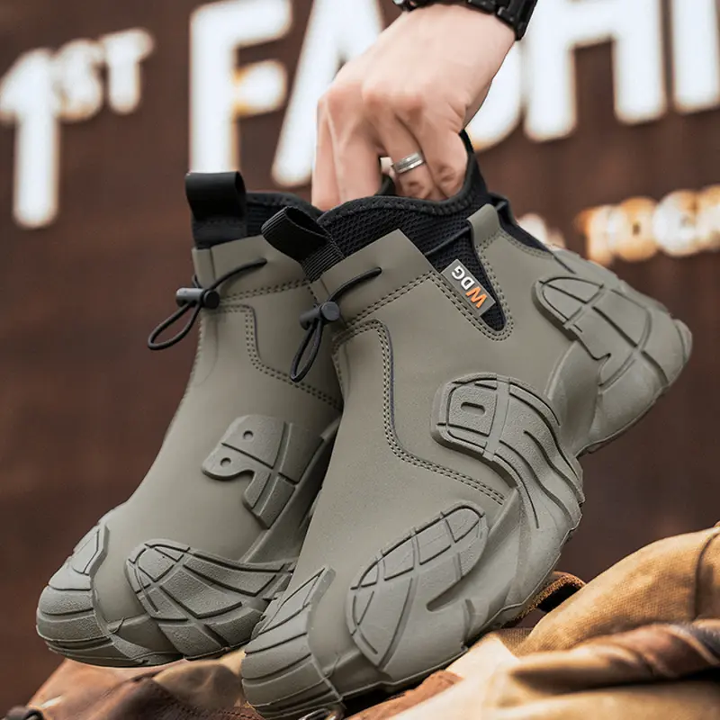 Men's Retro Brown Durable Outdoor Hiking Shoes: Heavy-Duty Sole for Wild Exploration, Functional Style with Waterproof & Non-Slip, Streetwear-Ready for Outdoor Conquest & Daily Wear, Trekking Camping Shoes, Outdoor Walking Shoes, Outdoor Footwear