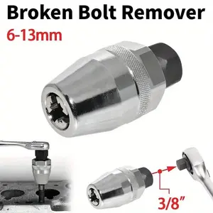 6-13mm Broken Bolt Extractor Set - Metal Damaged Stud Remover Tool for Impact Wrench and Ratchet, Non-Electric Manual Operation
