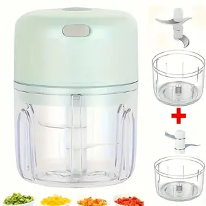 Electric Meat Grinder, Wireless Mini Chopper, Food Grade Processor, USB Charging, Garlic Paste Mixer, Stainless Steel Blades, 250ML Capacity, for Garlic Ginger Onion