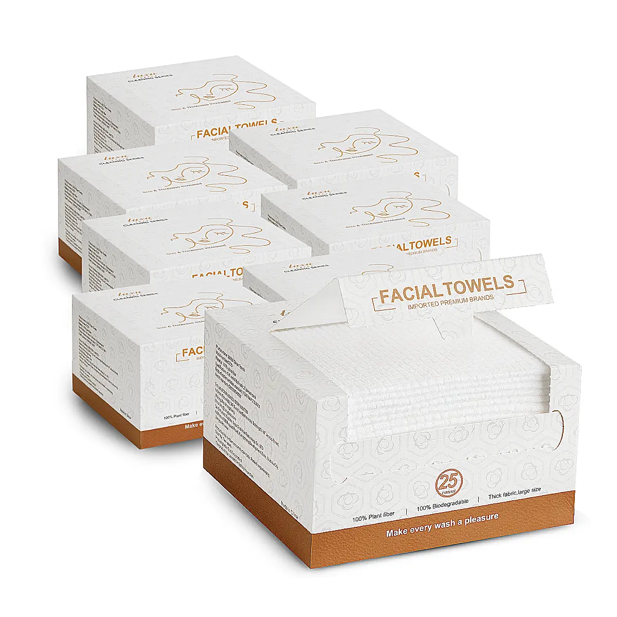 LUXU Disposable Face Towels,200 Count,Extra large and Thick,Wet & Dry Use,Ultra Soft Facial Towel,Travel,Makeup remove