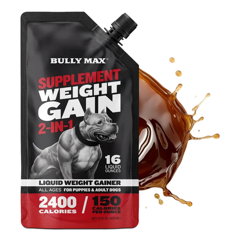Bully Max 2-in-1 Weight Gainer Liquid Dog Supplement, 16 oz (473 ml) High-Calorie All-Natural Multivitamin - Easy to Use Vanilla Flavor, Boosts Energy & Exercise Recovery, Enhances Vitality & Strength