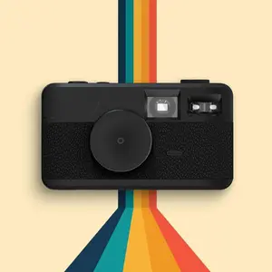 Screen-Free Digital Camera - 6 Built In Retro Filters - Pre Installed Micro SD Card - Aesthetic Rechargeable
