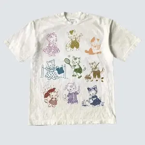 Cat 90s Tattoo Vintage T-shirt, Retro Kitten Cute Shirt, Cat Lovers Gift, Cats Playing Unisex Relaxed Adult Graphic Tee, Funny Weird T-shirt
