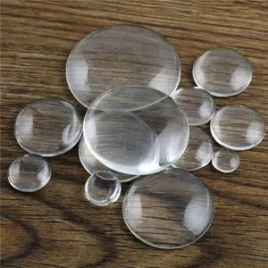 6mm 8mm 10mm 12mm 14mm 16mm 18mm 20mm 25mm 30mm 35mm Round Flat Back Clear Glass Cabochon, ,