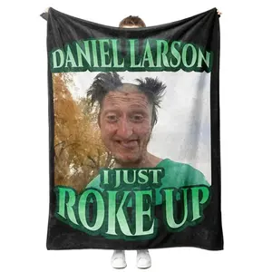 Daniel Larson Selfie Abstract Funny Blanket Ultra Soft Flannel Throw Cozy Warm Meme Style Sofa Bed Blanket for Fathers Day Thanksgiving Childrens Day Holiday Gift for Family