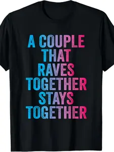 Rave Couple Matching EDM Dance Music Festival Trippy T-Shirt
