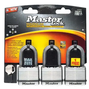 Master Lock 5405642 2 in. Keyed Alike Ball Bearing Locking Laminated Steel Padlock - Pack of 3