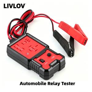 Car Automotive Circuit Tester, Car Relay Tester, Portable Battery Diagnostic Checker Tool, Professional Car Voltage Tester, Vehicle Diagnostic Tool, OBD Scanner, Red, with LED Indicator fathersdaygift