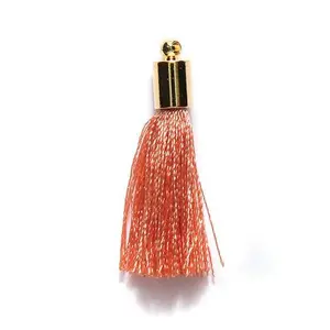 30TA133-G: Tassel Coral Thread Gold Cap 30mm 1PC
