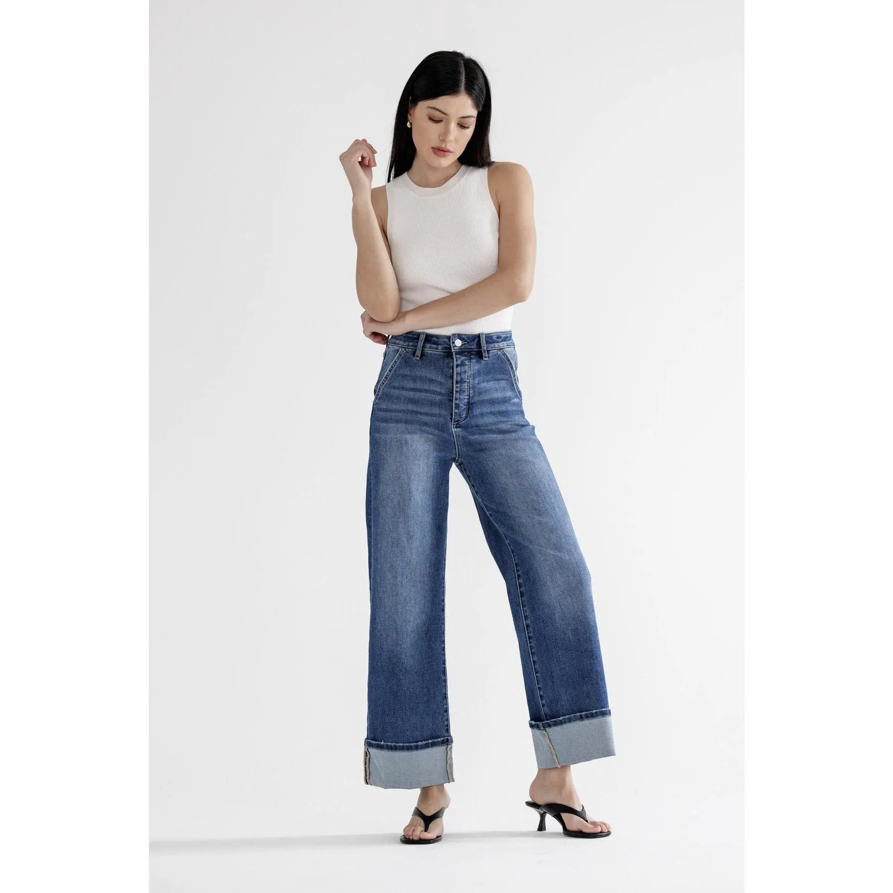 MICA: Denim Gem Super HR Wide Cuffed Jean