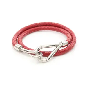 Pre-owned HERMÈS Calfskin Small Leather Goods Hermes Jumbo Choker Leather Bracelet