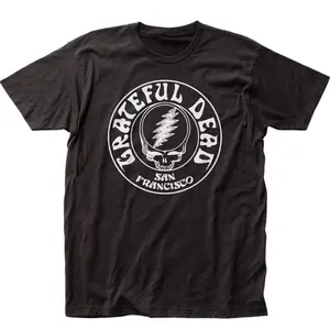 Grateful Dead Opaque Skull T Shirt Men’s Rock Music Classic Band Tee Black S-4XL
