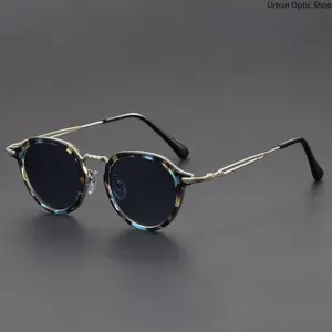 XUH Unisex Retro Round Metal Frame Sunglasses, Polarized UV400 Protection Anti Glare, Fashion Shades for Men Women Daily Driving Outdoor Travel Wear