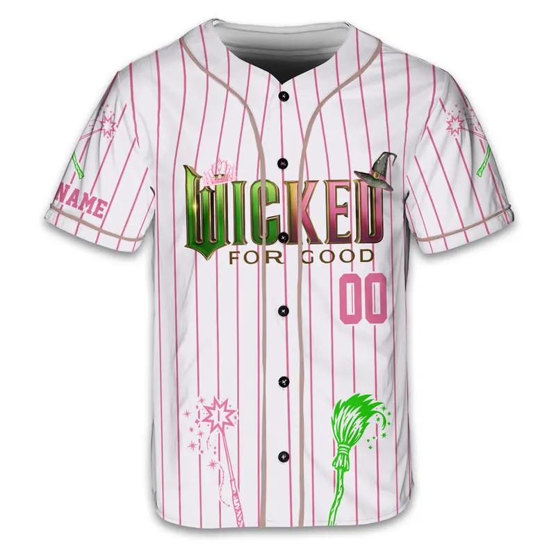 Custom Wicked Witch Baseball Jersey, Changed For Good Shirt, Elphaba and Glinda Jersey, Shiz University Gift, Wicked Musical Movie Fan Gift