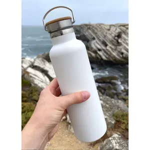 Stainless Steel Water Bottle with Bamboo Lid