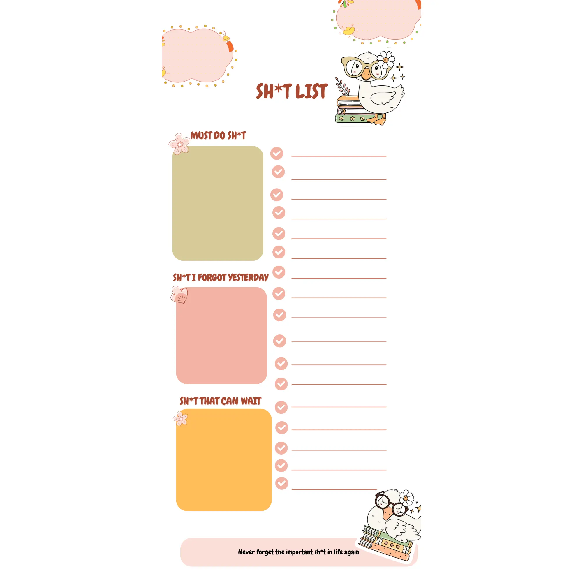 Sh*t List Notepad Sh*t List Notepad