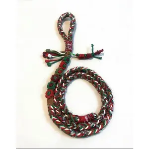 dog leash Handbraided Cotton Dog Leash - Unique Bright Floral Braided Pet Lead, One-of-a-Kind Stylish Durable Dog Walking Rope for Small Medium Large Dogs Adjustable Stainless Steel Martingale Collar Reflective Service Harness double  headed  dog