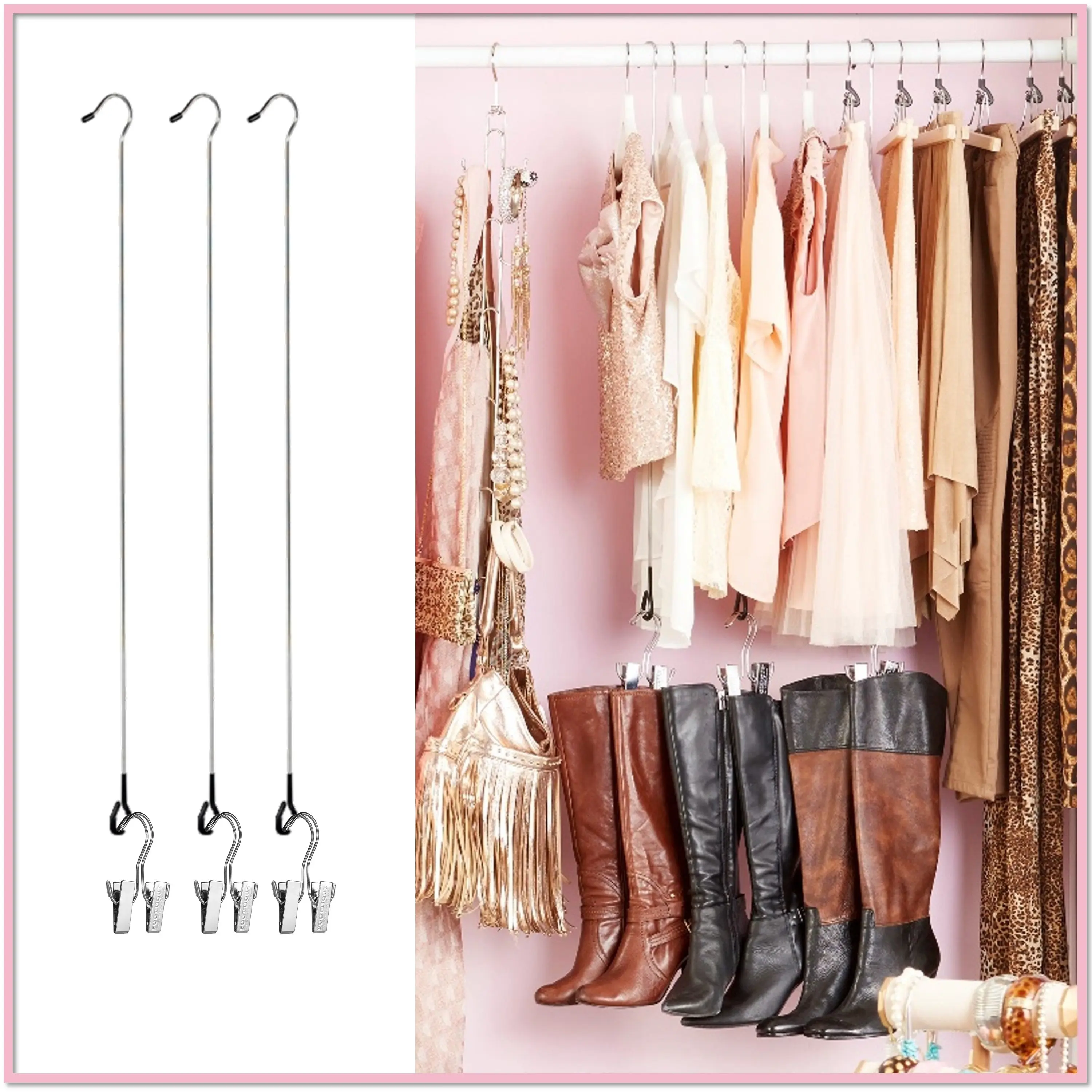 Boot Hanger Extender Rods™ (3 Rods + 3 Boot Hangers)