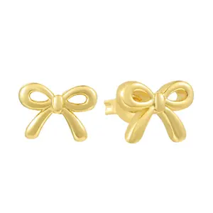 EVRY JEWELS Gold or Silver Plated Stainless Steel Women's Hypoallergenic Take A Bow Earrings