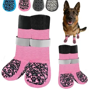 Socks to  Licking Paws, Anti Slip  Boots & Paw Protectors for Hardwood Floors,  Grips for Small Medium Large Senior Dogs,  Shoes for Hot/Cold Pavement( ,S)