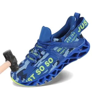 Steel Toe Shoes for Men Women Comfortable Slip Resistant Safety Work Sneakers Cushion Puncture Proof Indestructible Boy Footwear Closed Walking Shoes Worker Creeper