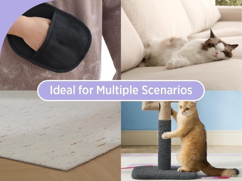 Pet Hair Removal Gloves – Electrostatic Reusable Cat & Dog Hair Remover for Couch, Furniture, Carpet, Car Seat, and Pet Grooming