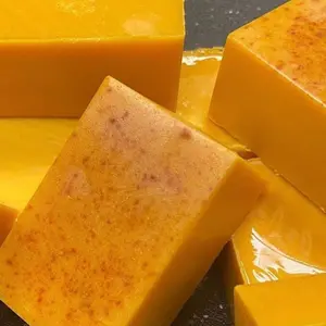 Turmeric Beauty Soap Set with Foaming Net, Natural Cold Pressed Soap Bar, Deep Cleansing Body Wash Soap, Body Cleanser for Women & Men
