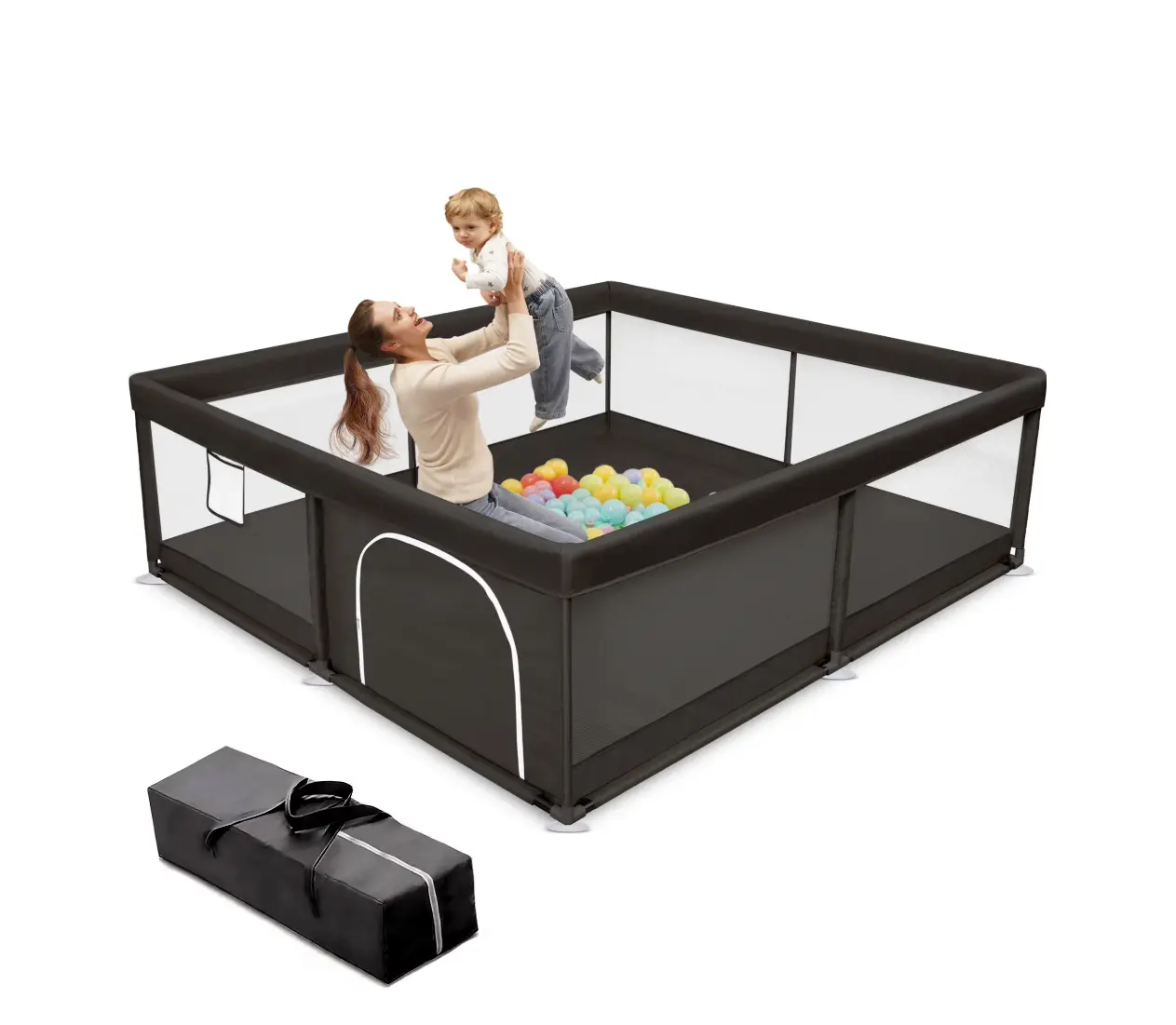 50"x50" Travel Fence with Basket