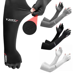 3Pairs Cooling Sun Defense UV Arm Sleeves With Half Finger Gloves,Dry Breathable UV Protection,Compression Sun Sleeves Covers for Men and Women