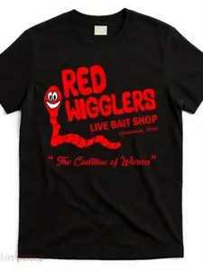 Men'S WKRP in Cincinnati Red Wigglers Vintage TV Show T-Shirt - Officially Inspired Graphic Tee with Ralph Kramden & Fred Gandy Design, Comfortable Relaxed Fit, Machine Washable All-Season Casual Shirt for Fans, Retro TV Series Apparel