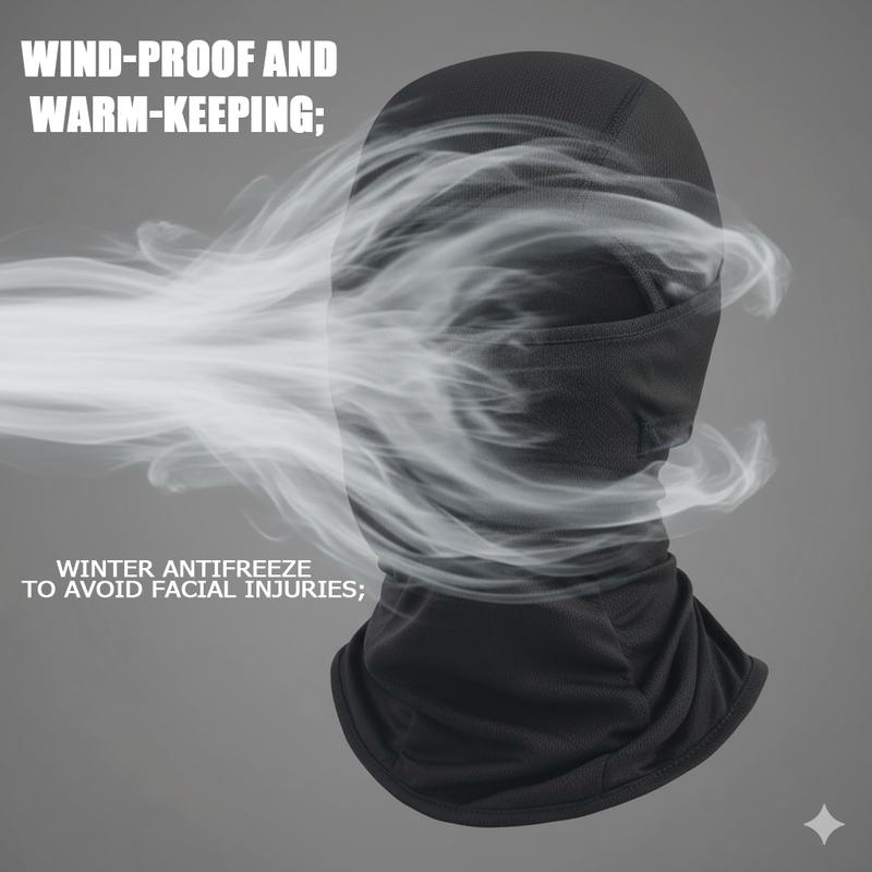 Tactical Black Full Face Mask - Lightweight Sweat-Wicking Balaclava for Biker, Cycling, Fishing & Skiing