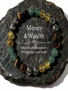 Vintage Spring Jewellery Citrine Tiger's Eye Pyrite Bracelets, Bestie Wedding Easter Gift, High Quality Natural Stone Money Bracelet