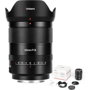 7artisans AutoFocus 50mm F1.8 Full Frame Lens,F1.8 Large Aperture,Support Automatic/Manual Aperture and Face/Eye Recognition, Compatible for Sony A7 Series A7R A75 A7SII A9 A7C A1, etc.Black
