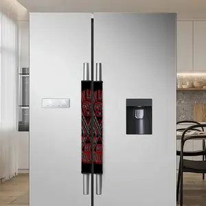 2Pcs Refrigerator gloves, Pink Cross Pattern, Customized and Aesthetically Designed Refrigerator Handle Cover - Universal for All Seasons, Detachable, Easy to Clean, Portable, Multi-functional, and a Must-have for a Refine Kitchen Life@12.16RGC-1