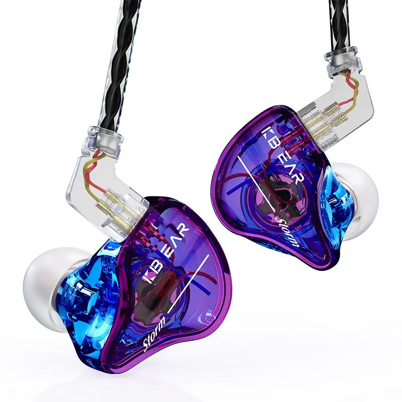 Kbear Storm in-ear Monitor Earphones, Custom Wired Earbuds in Ear Headphones, Hi Res Detachable OFC Silver-plated Cable Earphones, Audio, Custom Ear Monitors, Electronic Earphones