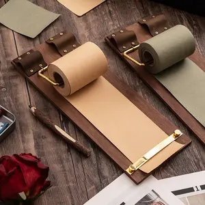 MUNBYN  Vintage Wooden Sticky Note Holder Board, Hanging Roll Paper Note Pad with 1 Paper Roll & 1 Wooden Pen  Desktop Organizer for Home, Office, or Study