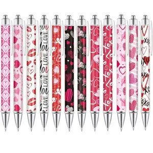12/24 Pcs Mother's Day Heart Ballpoint Pens, Valentine's Ink Pens, Gift for Teachers, Students, Office, School, Coworkers, Employees