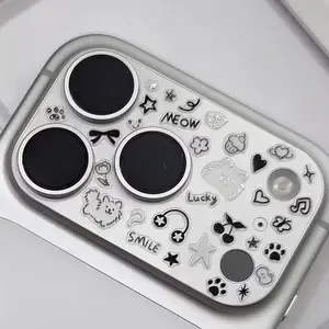 Cute Dog Pattern Back Sticker for Tablets & Phones, Samoyed Smile Line Design, Adorable Cat & Puppy Decal, Perfect for Kids & Adults