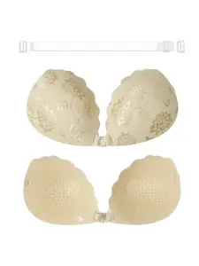 Reusable Lace Nipple Covers, Anti-Slip Shell Design, Seamless Bra Pads, All-Season Wear, Full Coverage, Sexy Fitted Style, Max Support