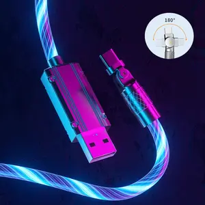 120w 4-In-1 USB C Cable, Fast Charging & Data Transfer, Rotating 180° Design, Durable Tech Accessory for Home Office Car Use