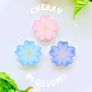 Holographic Cherry Blossom Phone Grip, Sakura MagSafe Accessory, Magnetic Acrylic Flower Grip, Cute Floral Holder, Best Gift For Her