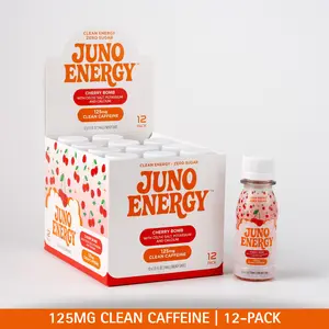 JUNO ENERGY Cherry Bomb Energy Shots Beverage – Clean Organic Natural Caffeine, Hydration Electrolytes, No Crash – 2.5oz