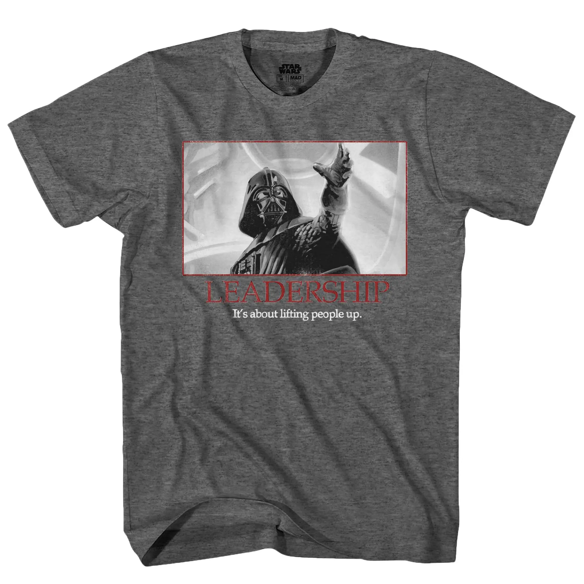 Star Wars Men's Inspirational Darth Vader Leadership Lifting People Up Adult T-Shirt, Streetwear, Tshirt, Top, Apparel, Shortsleeve, Graphic, Fabric, Galaxy, Soft, Tops, Round Neck