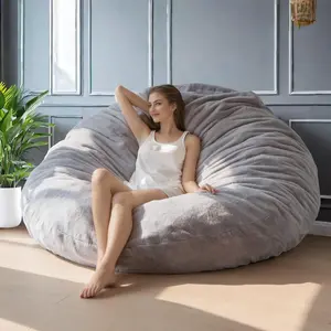 3 in 1 Bean Bag Chair, Convertible Chair Folds from Bean Bag to Lounger, High-Density  Filling, Faux  Big Sofa Bed, Giant Bean Bag Chair Bed for Adults